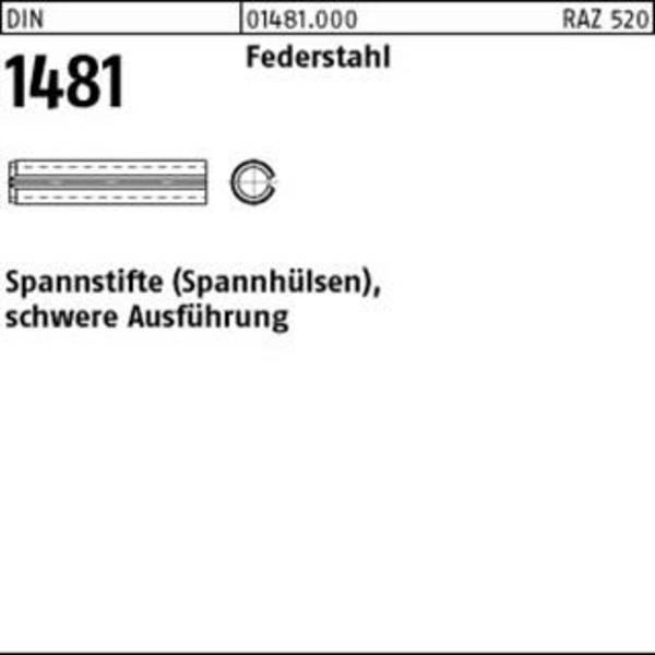 Spannstift DIN 1481 2,5x 5 Federstahl schwere Ausführung 200 Stück