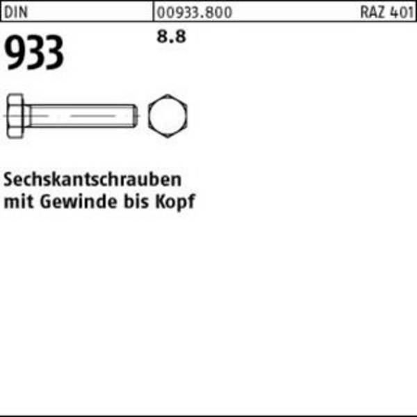 Sechskantschraube DIN 933 VG M5x 10 8.8 500 Stück