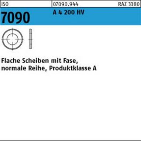 Unterlegscheibe ISO 7090 m.Fase 56 A 4 200 HV 10 Stück