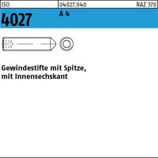 Gewindestift ISO 4027 Spitze/Innen-6kt M12x 20 A 4 50 Stück-0