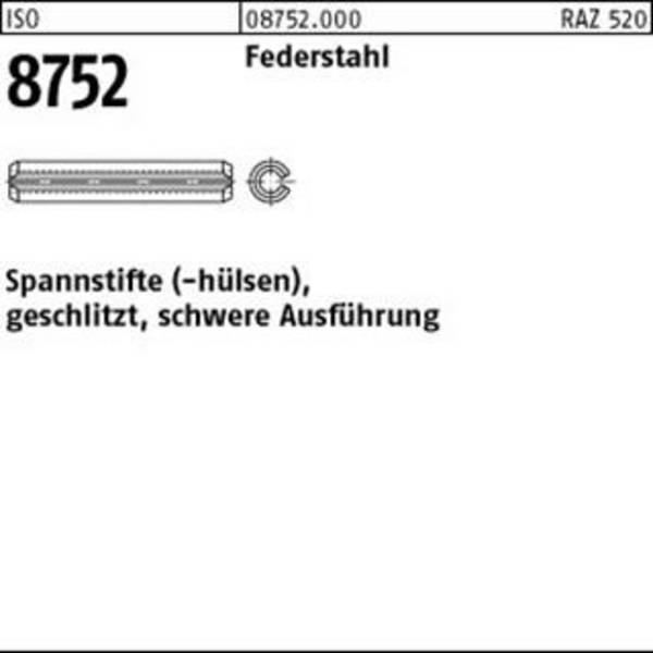 Spannstift ISO 8752 geschlitzt 6x 26 Federstahl schwere Ausf. 100 Stück