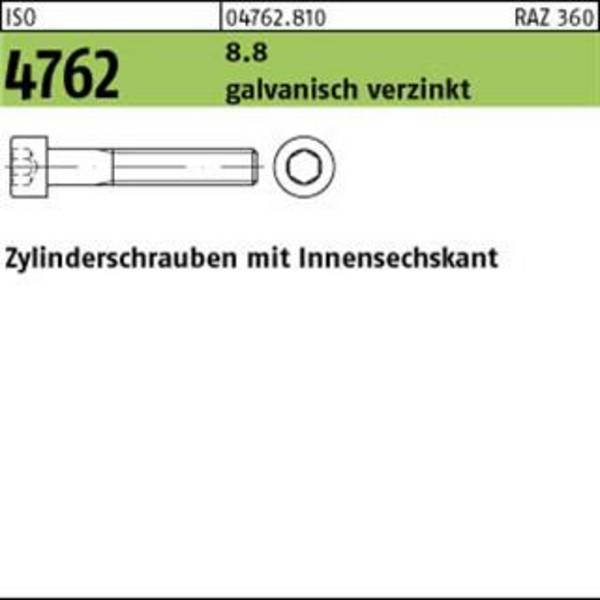 Zylinderschraube ISO 4762 Innen-6kt M4x25 8.8 galv.verz. 500St.