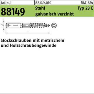 Stockschraube R 88149 Typ 23 E M10x 80 Stahl galv.verz. 50 Stück-0