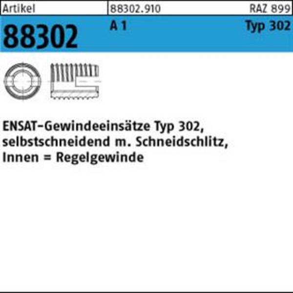 ART 88302 ENSAT 1.4305 M 6 rostfrei, Typ 302 A 1 S