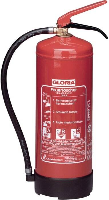 Dauerdruck-Pulverfeuerlöscher PD 6 G A 6kg Brandkl.34 A 233 B C m.Wandh.GLORIA-2