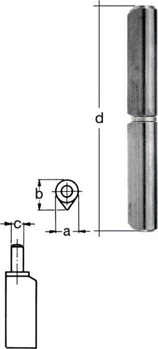 Profilrolle Band-L.140mm STA blk Stift-Ø 9mm GAH-1