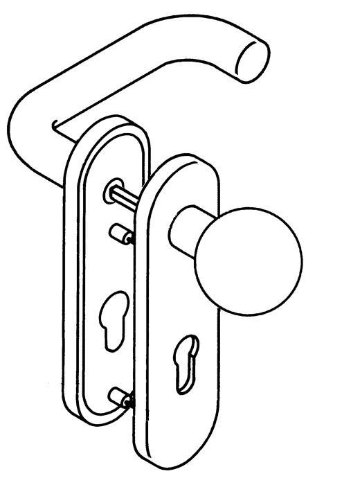 Kurzschildgarnitur 111R03.113 90 Ku.90 PZ rd Drückergrt.HEWI-1