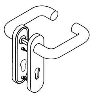 Kurzschildgarnitur 111R01.110 97 Ku.97 PZ rd Drückergrt.HEWI-4