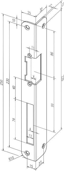 Assa Abloy effeff Schliessblech IW S-547 DIN links -------32435-04-3