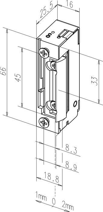 Elektrotüröffner 118EY 10-24 V AC/DC Dauerent.ja DIN L/R ASSA ABLOY-0