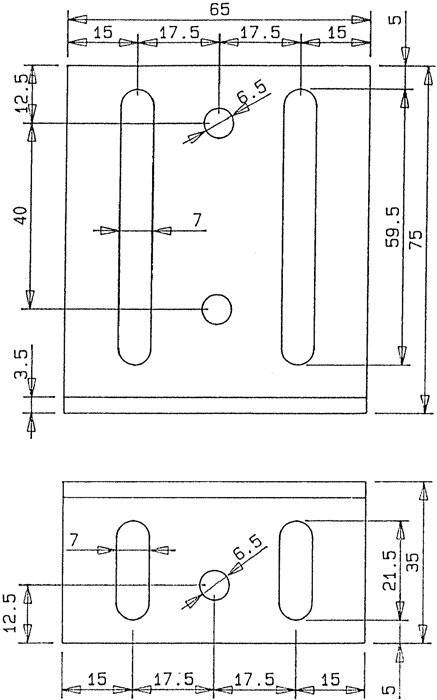 Vormann Verstellwinkel stark 75x35mm Stahl blau verzinkt 65mm 3,5mm-0