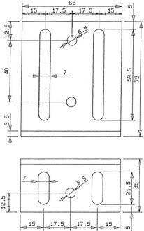 Vormann Verstellwinkel stark 75x35mm Stahl blau verzinkt 65mm 3,5mm-3