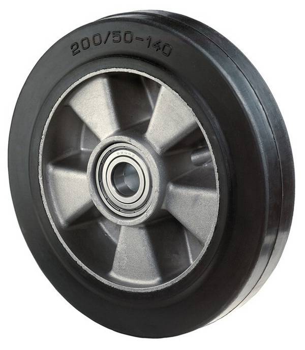 Ersatzrad D.100mm Trgf.150kg Gum.schwarz Achs-D.15mm Nabenl.40mm BS ROLLEN