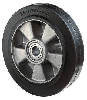 Ersatzrad D.100mm Trgf.150kg Gum.schwarz Achs-D.15mm Nabenl.40mm BS ROLLEN-1