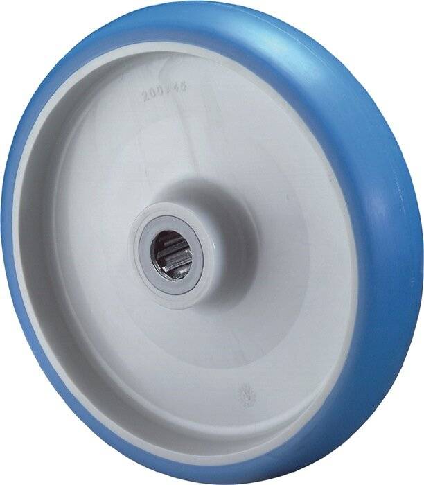 Ersatzrad D.100mm Trgf.110kg Polyurethan,blau Achs-D.12mm Nabenl.40mm BS ROLLEN-2