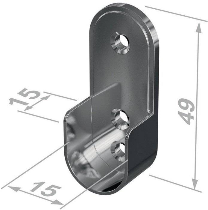 Schrankrohrlager 11127 Zinkdruckg.verchr.Wm.35x20mm PG-0