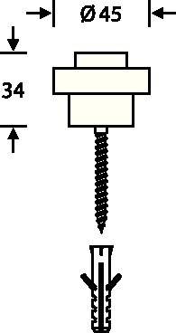 Bodentürpuffer 38 3881 D.45mm H.34mm Alu.naturf./F1 Dübelmontage FSB