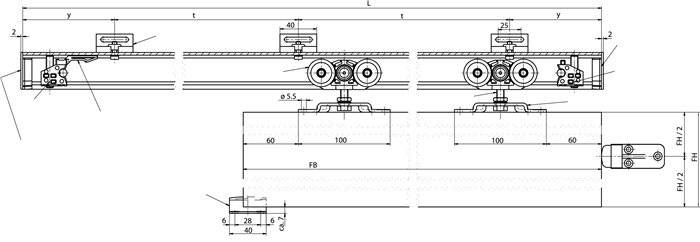 Schiebesyst.Perlan 140 140kg 2050mm EV 1 26-60mm Grundsystem-2