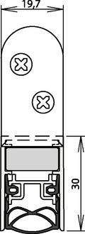 Symbolbild für Türdichtung Schall-Ex® Ultra WS 1-290 2-s.L.958mm Alu.silberf.HLT ATHMER