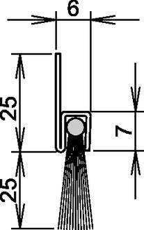 Bürstentürdichtung Ferrobros FA 25-6 L.1100mm B.6mm Rossh.mixed Aufschr.ATHMER-3