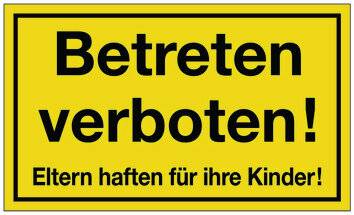 Hinweiszeichen Betreten verboten L300xB200 mm gelb schwarz Kunststoff-1