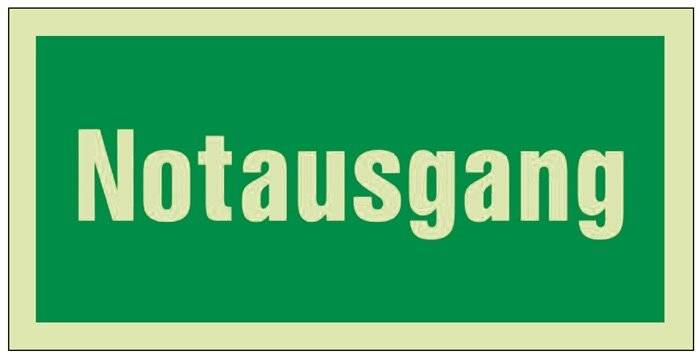Rettungszeichen BGV A8 L297xB148mm Notausgang grün/weiß Ku.