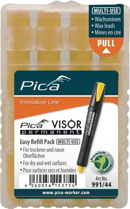 Minen-Set für Permanentmarker VISOR Industrial gelb Pica