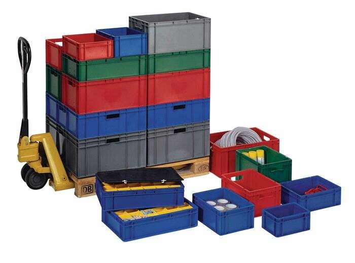 Eurobox - Eurokasten - Volumen 127 l - Boden und Wände geschlossen - 320 x 600 x 800 mm (HxBxT) - VE 1 Stk. - GRAU (Beis-0