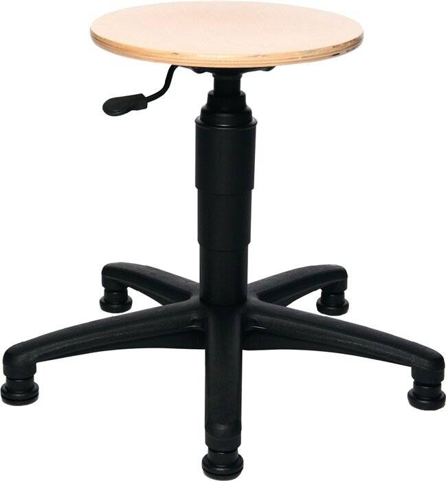Drehhocker m.Bodengl.Buche natur Sitz-H.390-520mm TOPSTAR-5
