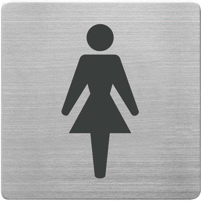 Tür-/Infoschild B90xH90mm Sichtfenster WC Damen Rücken VA geb.-0