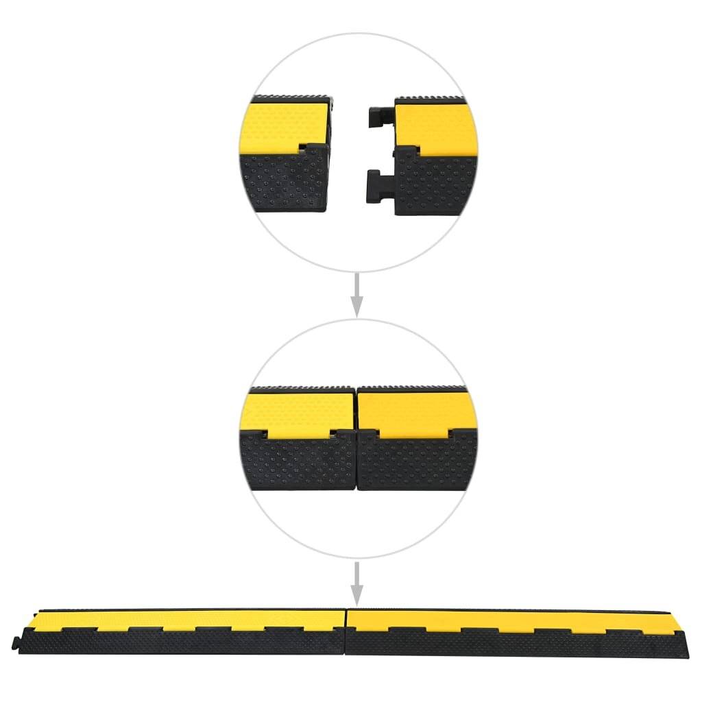 Kabelbrücke Überfahrschutz 2 Kanäle Gummi 101,5 cm-2
