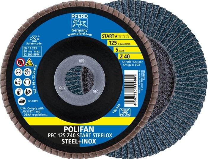 Fächerscheibe POLIFAN Z BOX D.125mm K.Z-40 kon.INOX ZK Box á 10 St.PFERD-3