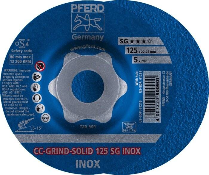 Schleifscheibe CC-GRIND-SOLID SG INOX D125xSmm gekr.INOX PFERD-3