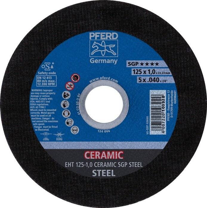 Trennscheibe Ceramic SGP Steel D125x1mm ger.STA Bohr.22,23mm PFERD-3