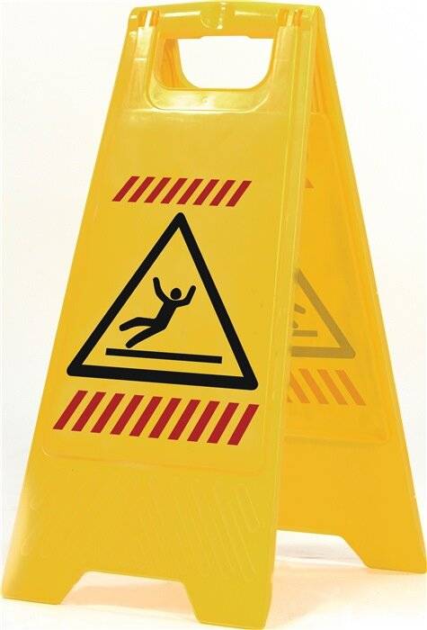 Warnschild Achtung Rutschgefahr Piktogramm B 300xH 570mm signalgelb/schwarz/rot-0