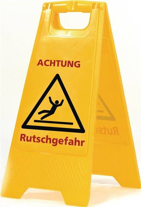 Warnschild Achtung Rutschgefahr Schriftzug B 300xH 570mm-0