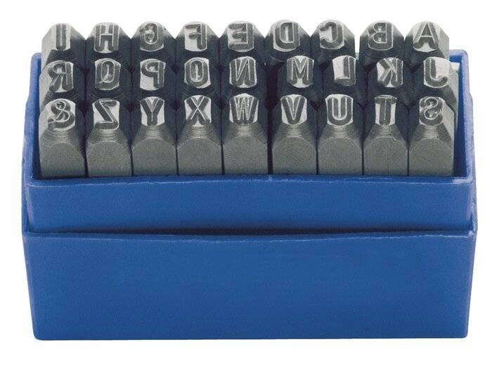 Schlagbuchstabensatz 329 27-tlg.Großbuchstaben A-Z Schrift-H.8mm in Ku.-Box-2