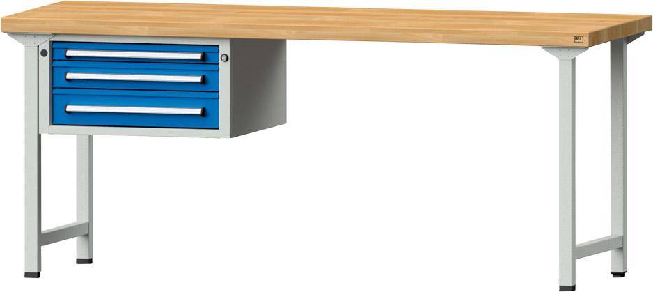 Kombi-Werkbank grau/blau 2000x700x50mm 3Schubladen-0