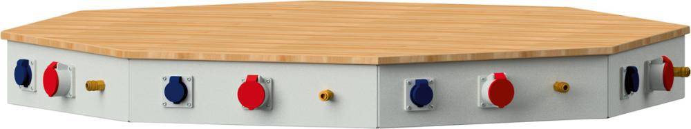 Energieaufsatz für 8-Eck-Werkbank je 8 Schuko,CEE,DL unverdrahtet - Artikel: 7831962340-0