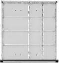 Schubladeneinteilungssatzfür FH 180-360mm 1/2 bis 1/4 Teilung f.Schublade B500xT540 mm - Artikel: 7831962412-0