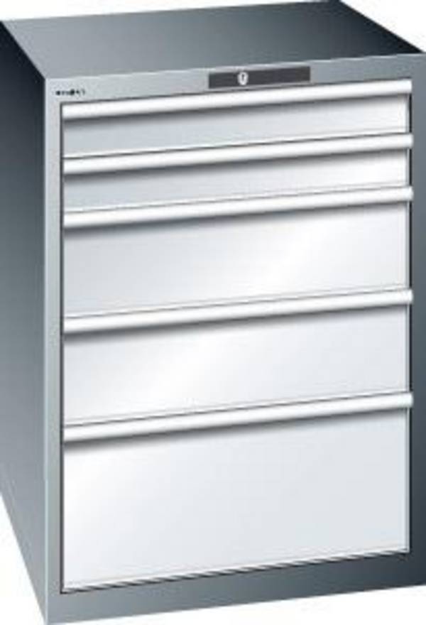 Schubladenschrank 36x36E B717xT725xH1000mm RAL 7035 5 Schubladen 200kg - Artikel: 7830932772