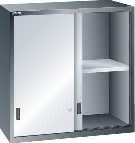 Aufsatzschrank H1000xB1023xT725mm lichtblau/lichtblau Vollblech-Schiebetüren