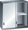 Aufsatzschrank H1000xB1023xT725mm lichtblau/lichtblau Vollblech-Schiebetüren