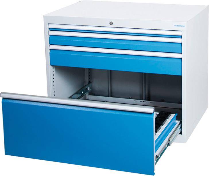 CNC-Schubladenschrank B1005xT735xH1019 mm RAL 7035/5012 4 Schubladen-0