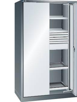 Schwerlastschrank - 1950x1146x690mm - Einschwenktüren - blau