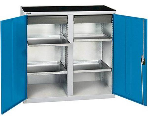 Werkzeugschrank 2 SL 4FB 1000x1000x500mm grau/blau