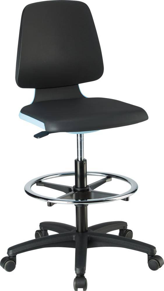 Bimos Arbeitsstuhl Labsit 4, K-Leder blau Sitzhöhe 560-810 mm-0