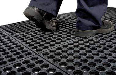 Arbeitplatzmatte im Stecksystem, BxT 900x900 mm, Nitrilgummi, R 13, Stärke 19 mm, schwarz-0