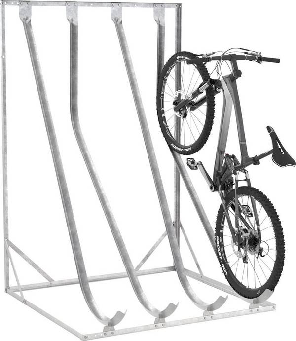 Fahrradkufenparker SW 4 hoch/tief 90Grad verz.Anz.Radstände 4 Wandbef.WSM