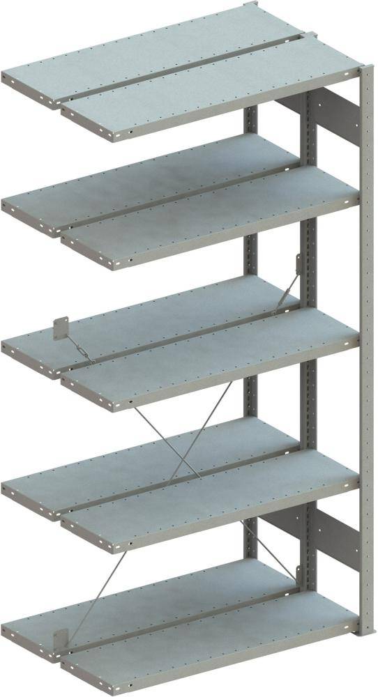 Doppel-Steckregal 230 AF H2500xB1000xT2x800mm grau-0